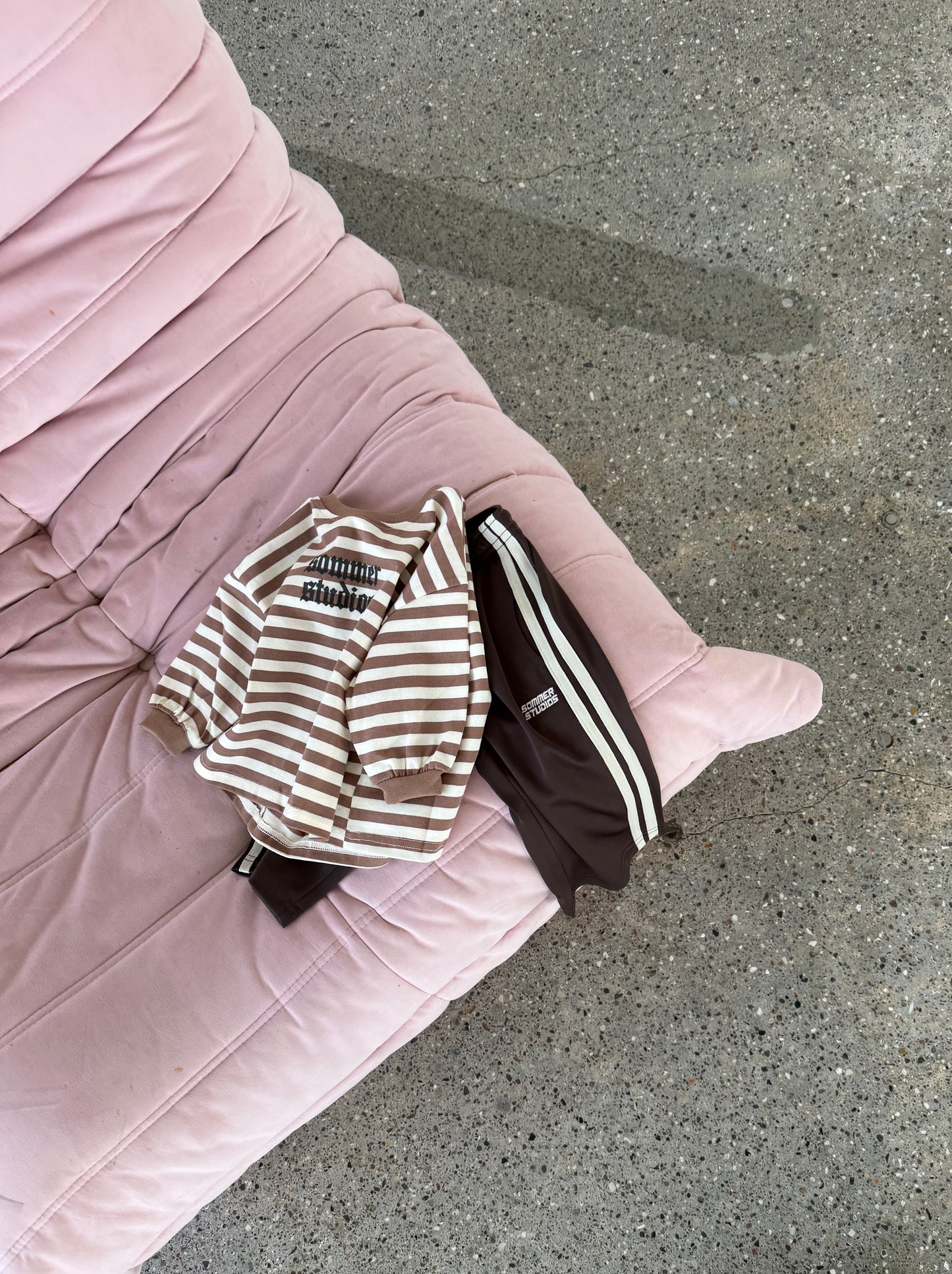 Charlie long tee Beige/White