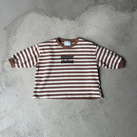 Charlie long tee Beige/White
